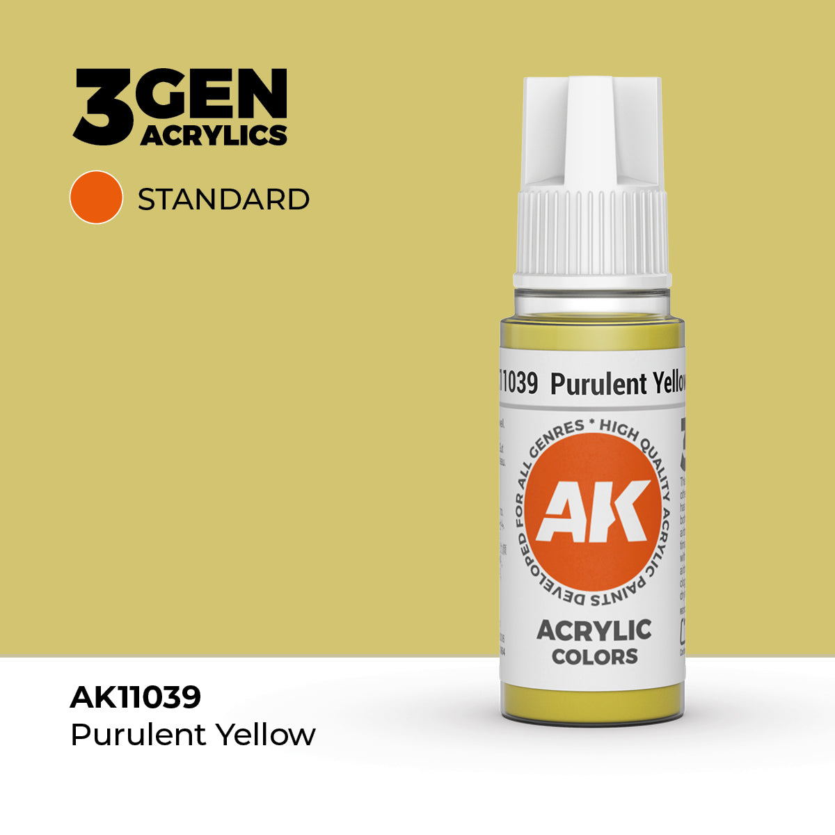 AK 3Gen Acrylics - Purulent Yellow: Standard