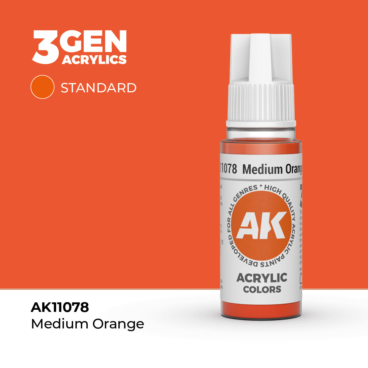 AK 3Gen Acrylics - Medium Orange: Standard