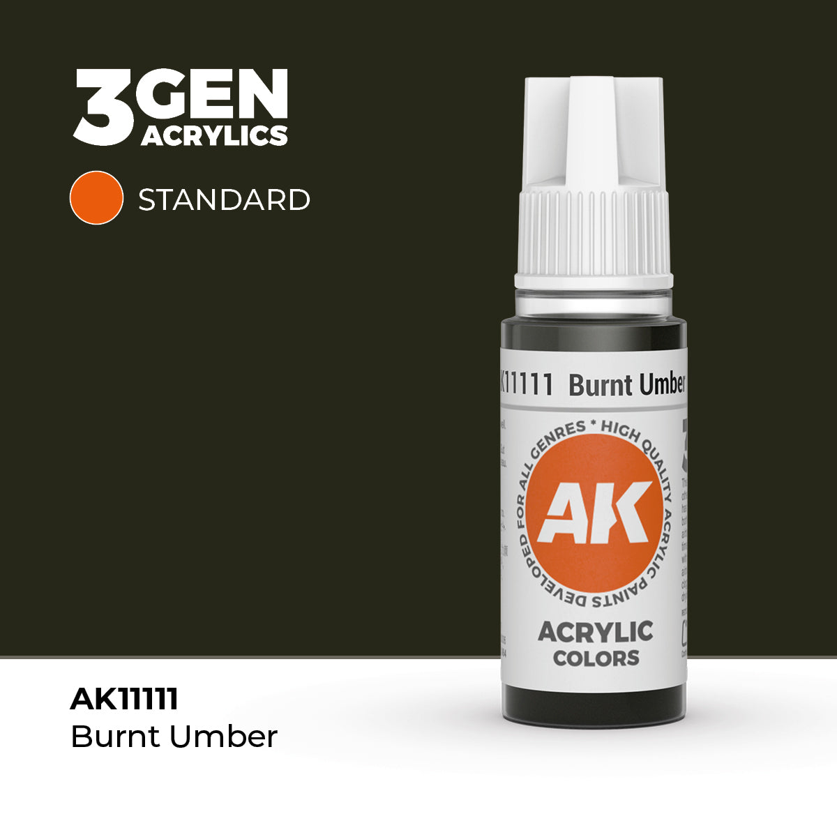 AK 3Gen Acrylics - Burnt Umber: Standard