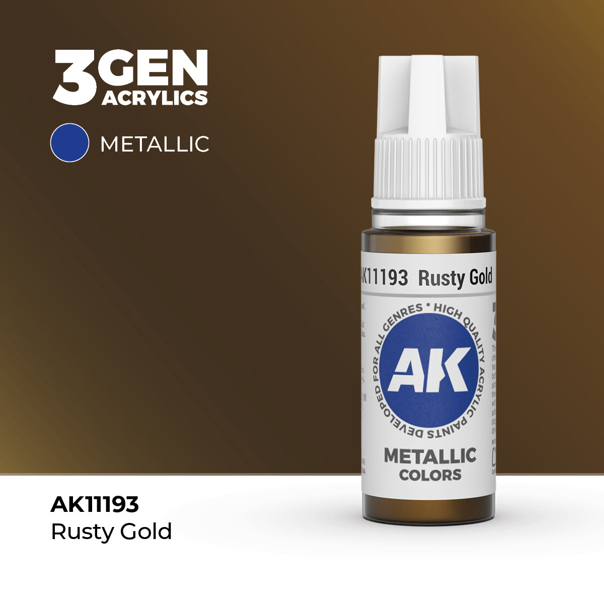 AK 3Gen Acrylics - Rusty Gold: Metallic