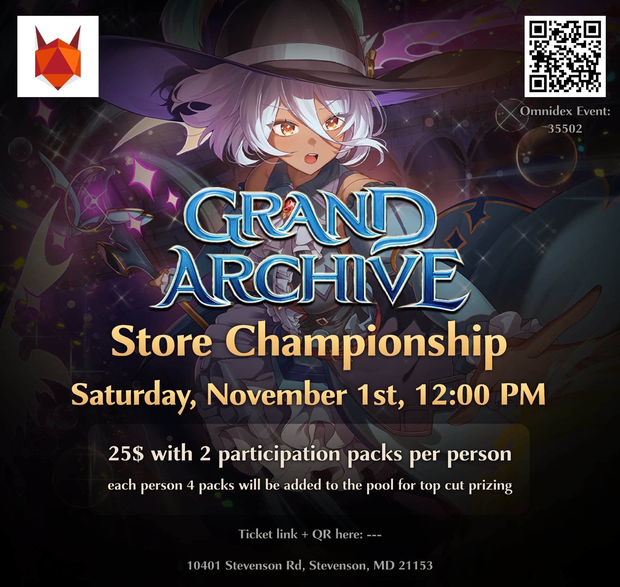 Stevenson games Grand Archive store championship