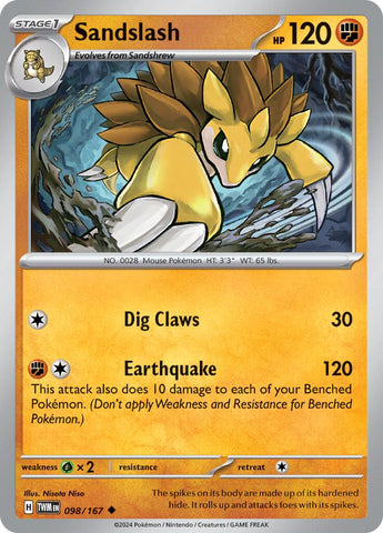 Sandslash (098/167) [Scarlet & Violet: Twilight Masquerade]