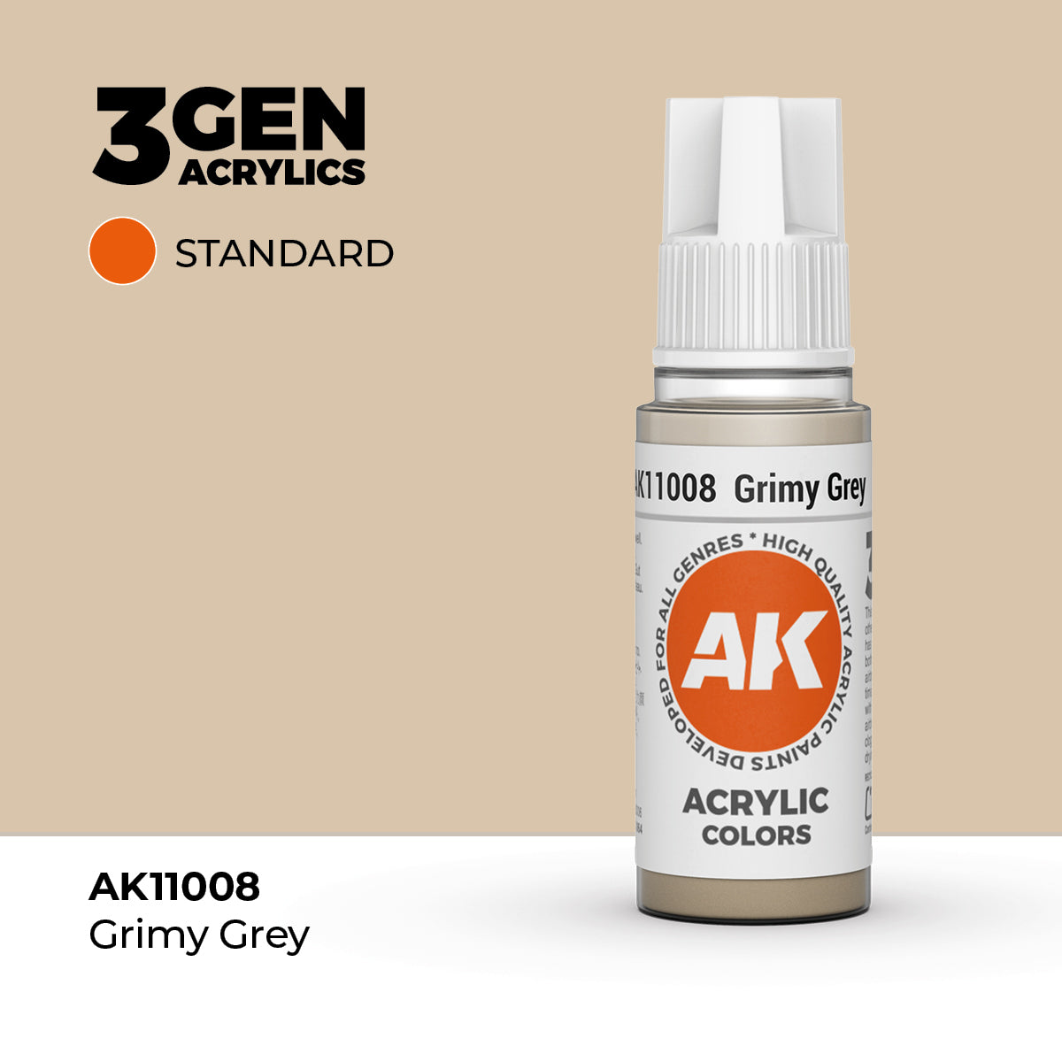 AK 3Gen Acrylics - Grimy Grey: Standard