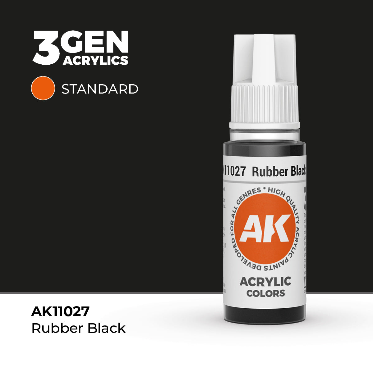 AK 3Gen Acrylics - Rubber Grey: Standard