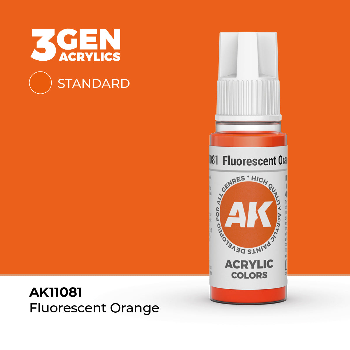 AK 3Gen Acrylics - Fluorescent Orange: Standard