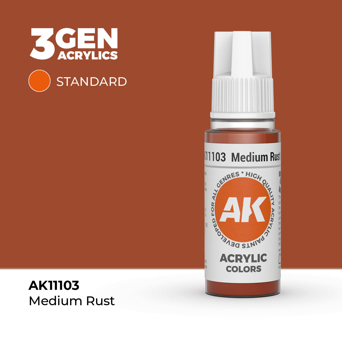AK 3Gen Acrylics - Medium Rust: Standard