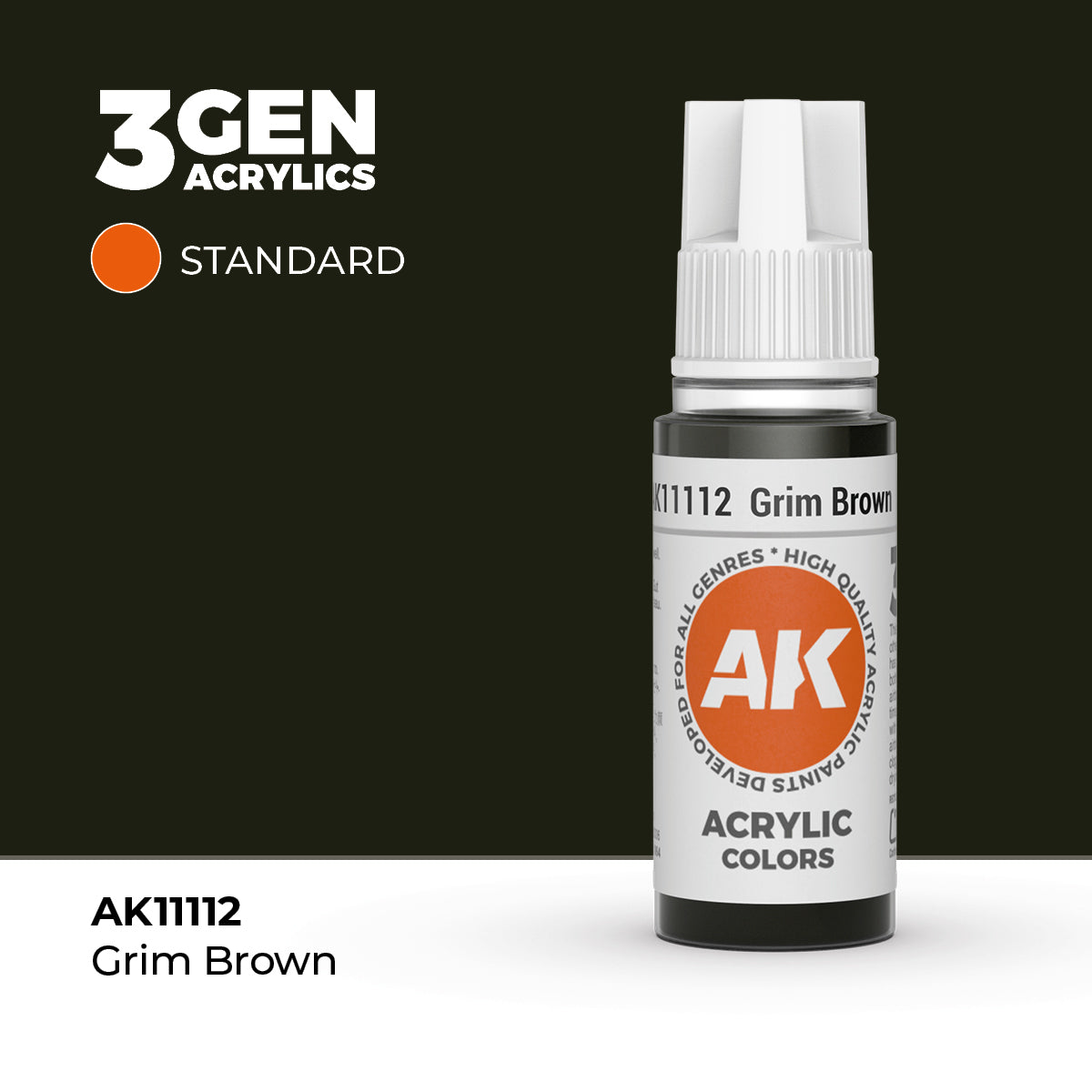 AK 3Gen Acrylics - Grim Brown: Standard