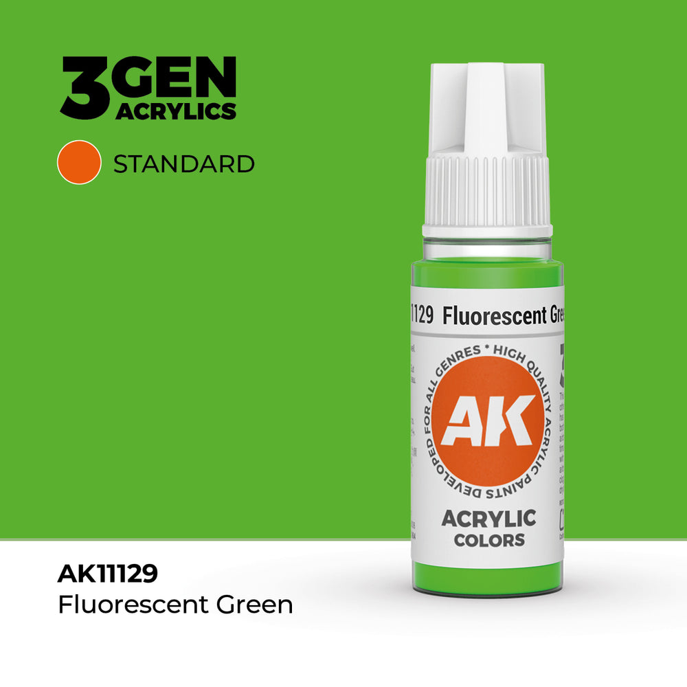 AK 3Gen Acrylics - Fluorescent Green: Standard