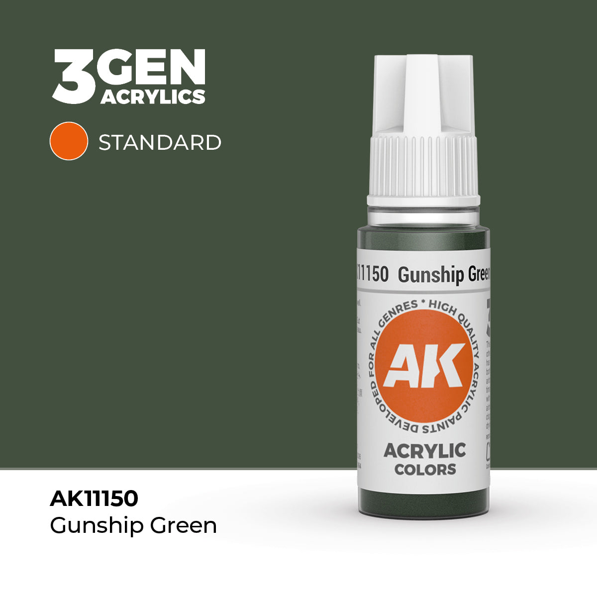 AK 3Gen Acrylics - Gunship Green: Standard