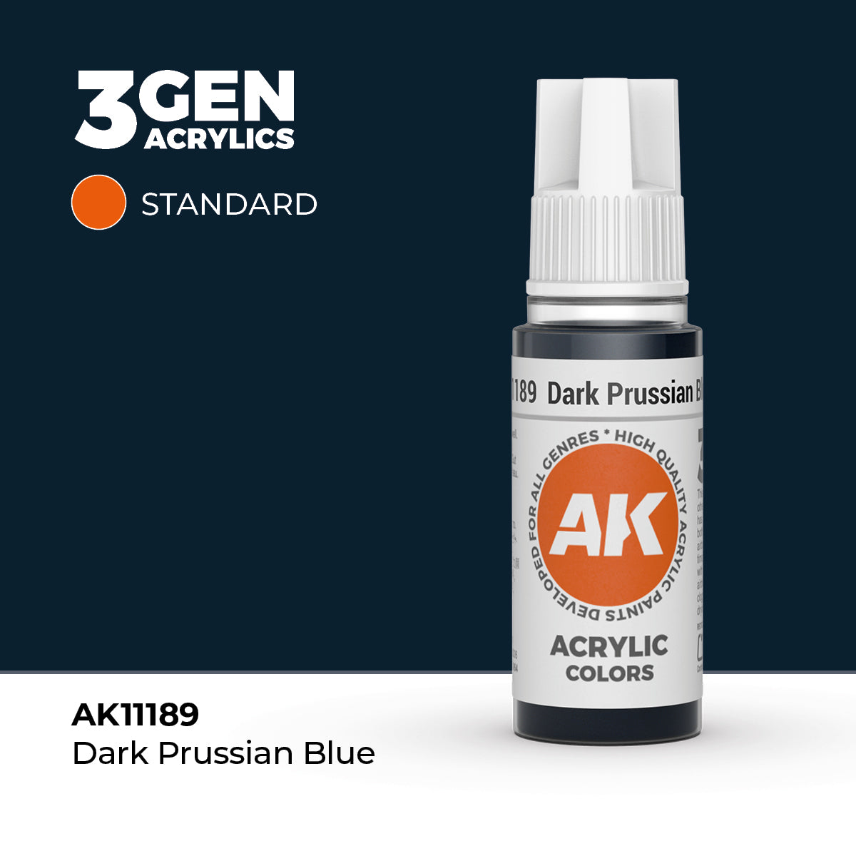 AK 3Gen Acrylics - Dark Prussian Blue: Standard