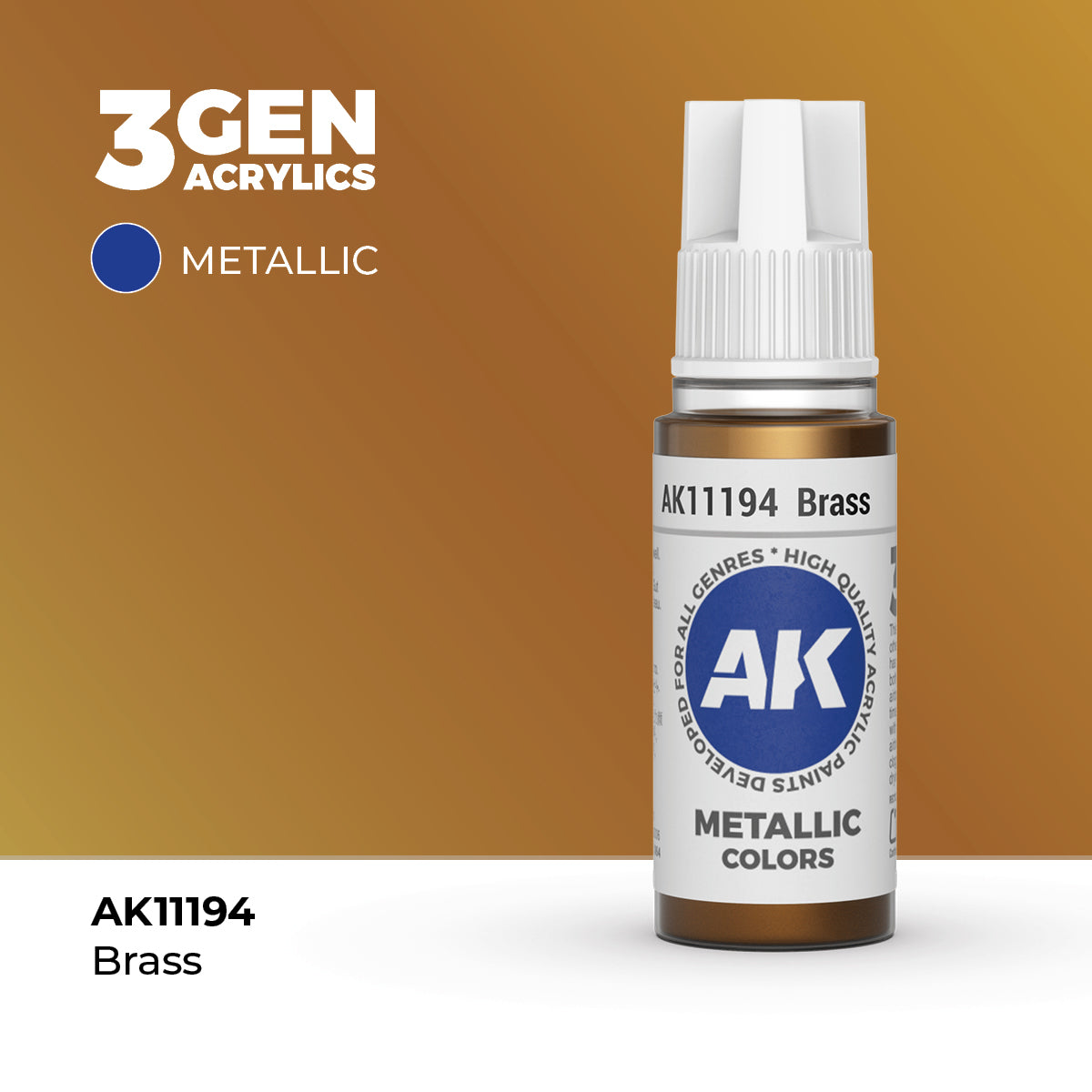 AK 3Gen Acrylics - Brass: Metallic