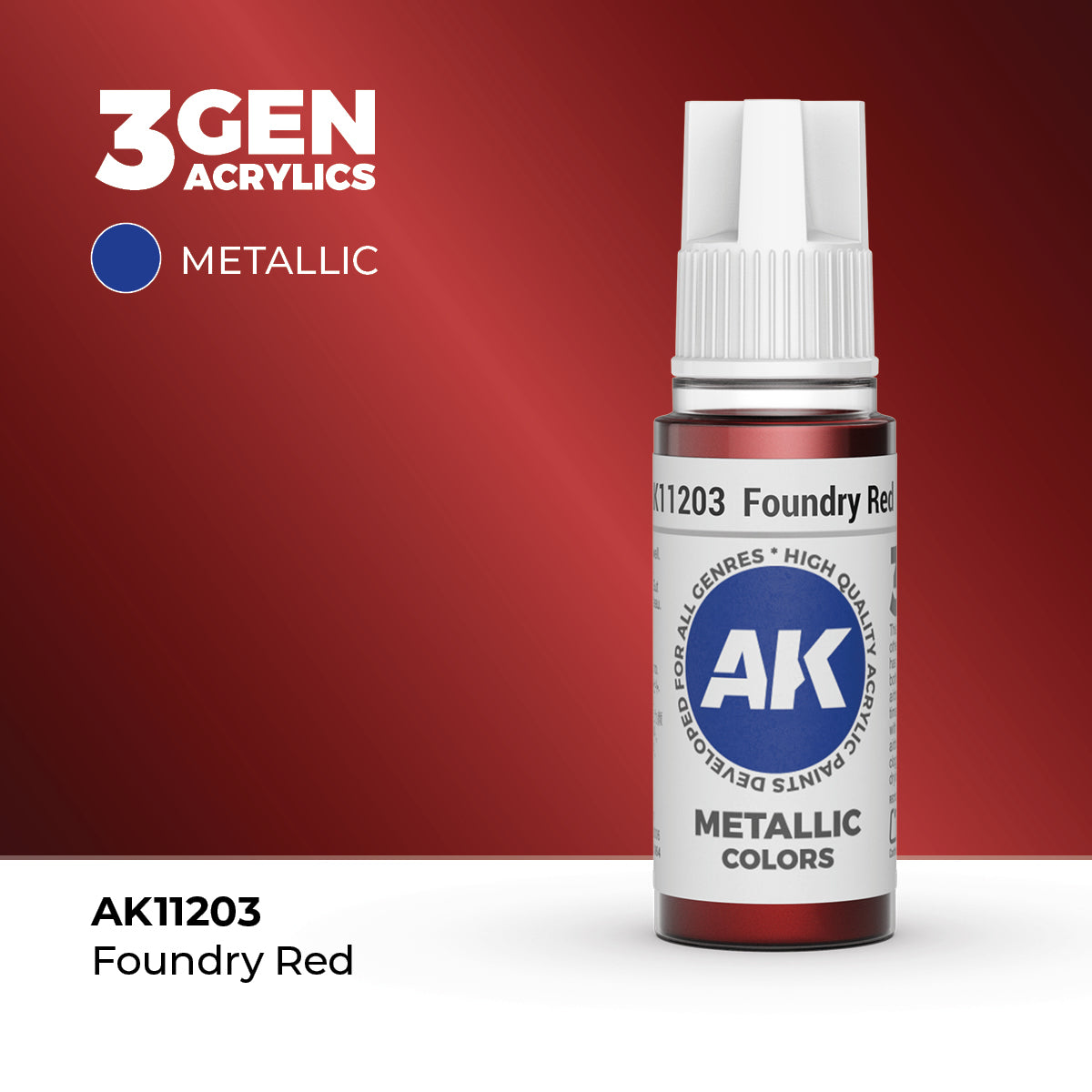 AK 3Gen Acrylics - Foundry Red: Metallic