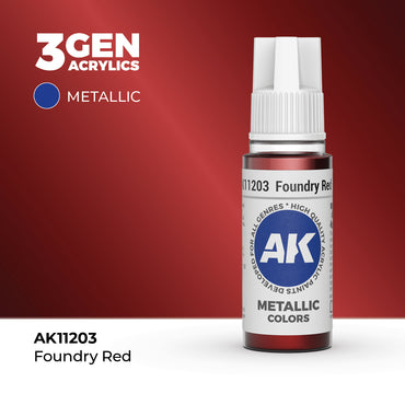 AK 3Gen Acrylics - Foundry Red: Metallic