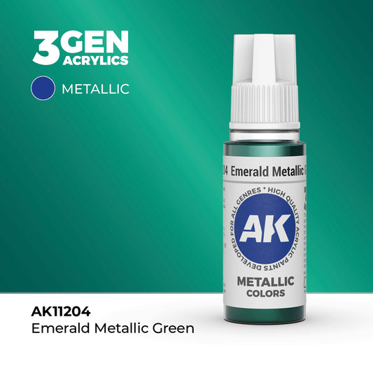 AK 3Gen Acrylics - Emerald Metallic Green: Metallic