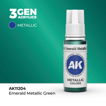 AK 3Gen Acrylics - Emerald Metallic Green: Metallic