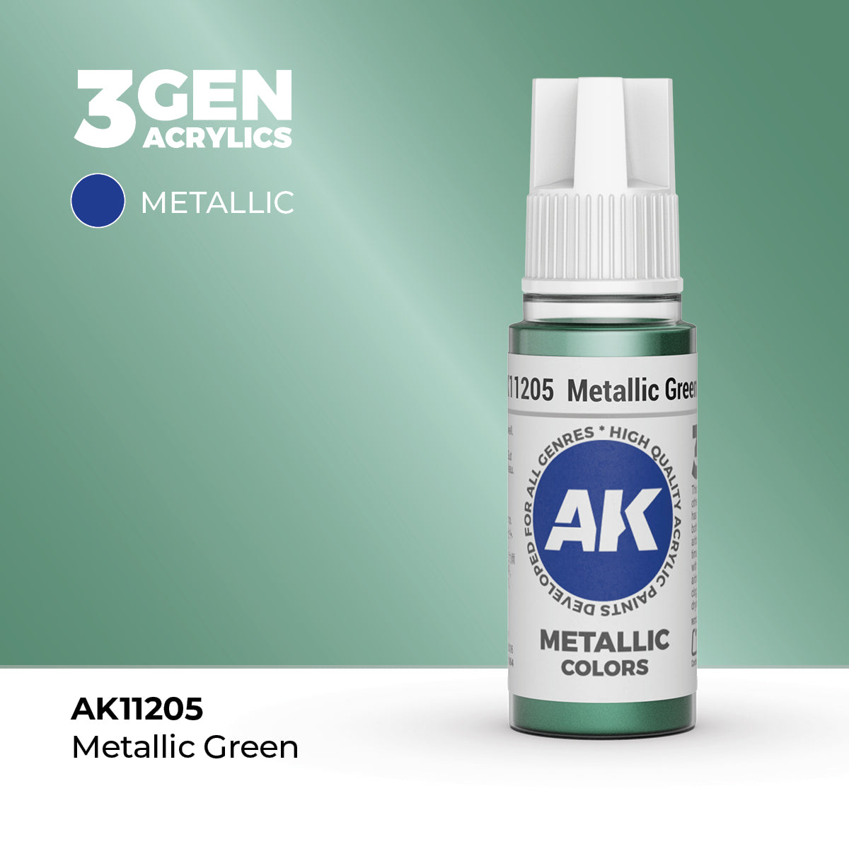 AK 3Gen Acrylics - Metallic Green: Metallic
