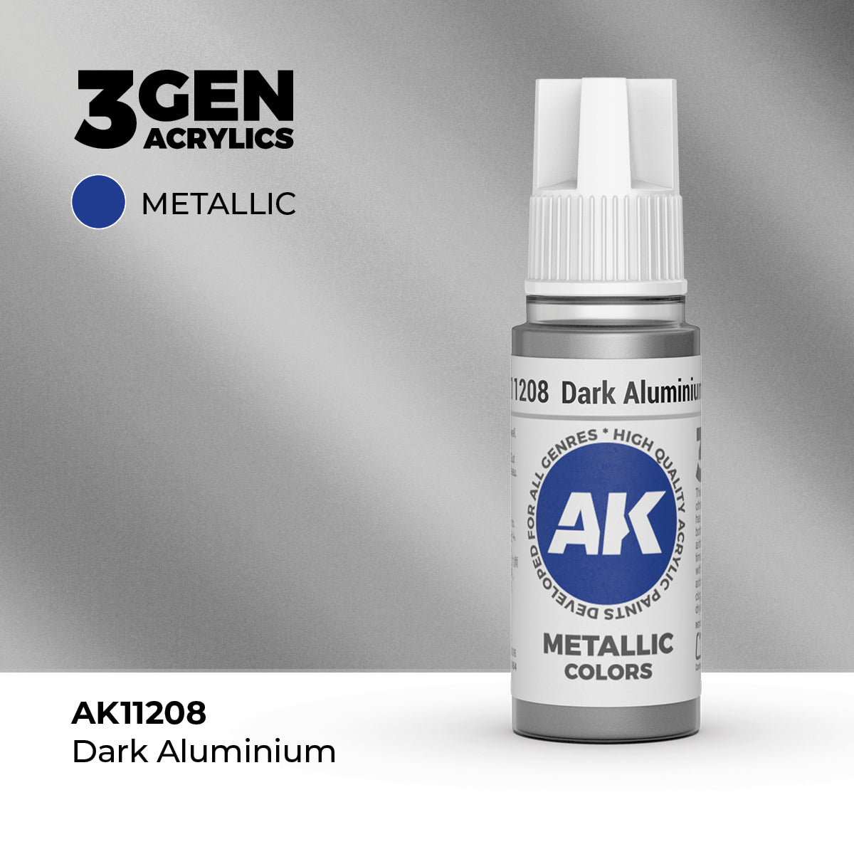 AK 3Gen Acrylics - Dark Aluminum: Metallic