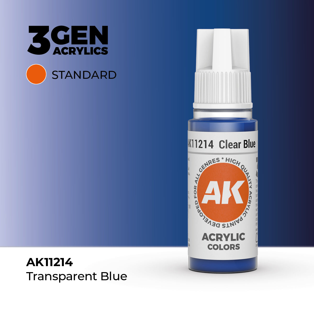 AK 3Gen Acrylics - Clear Blue: Standard