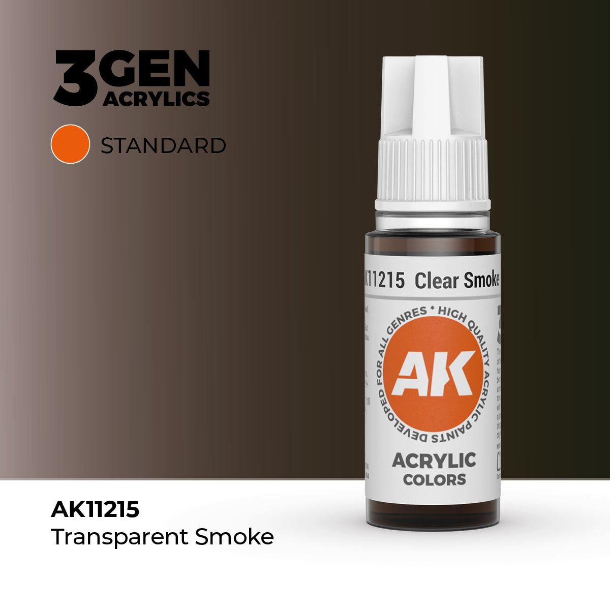 AK 3Gen Acrylics - Clear Smoke: Standard