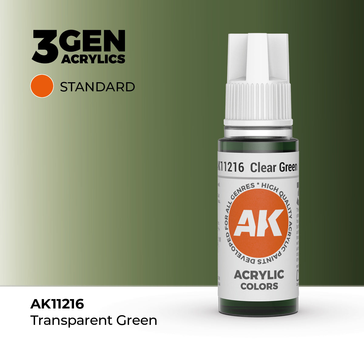 AK 3Gen Acrylics - Clear Green: Standard