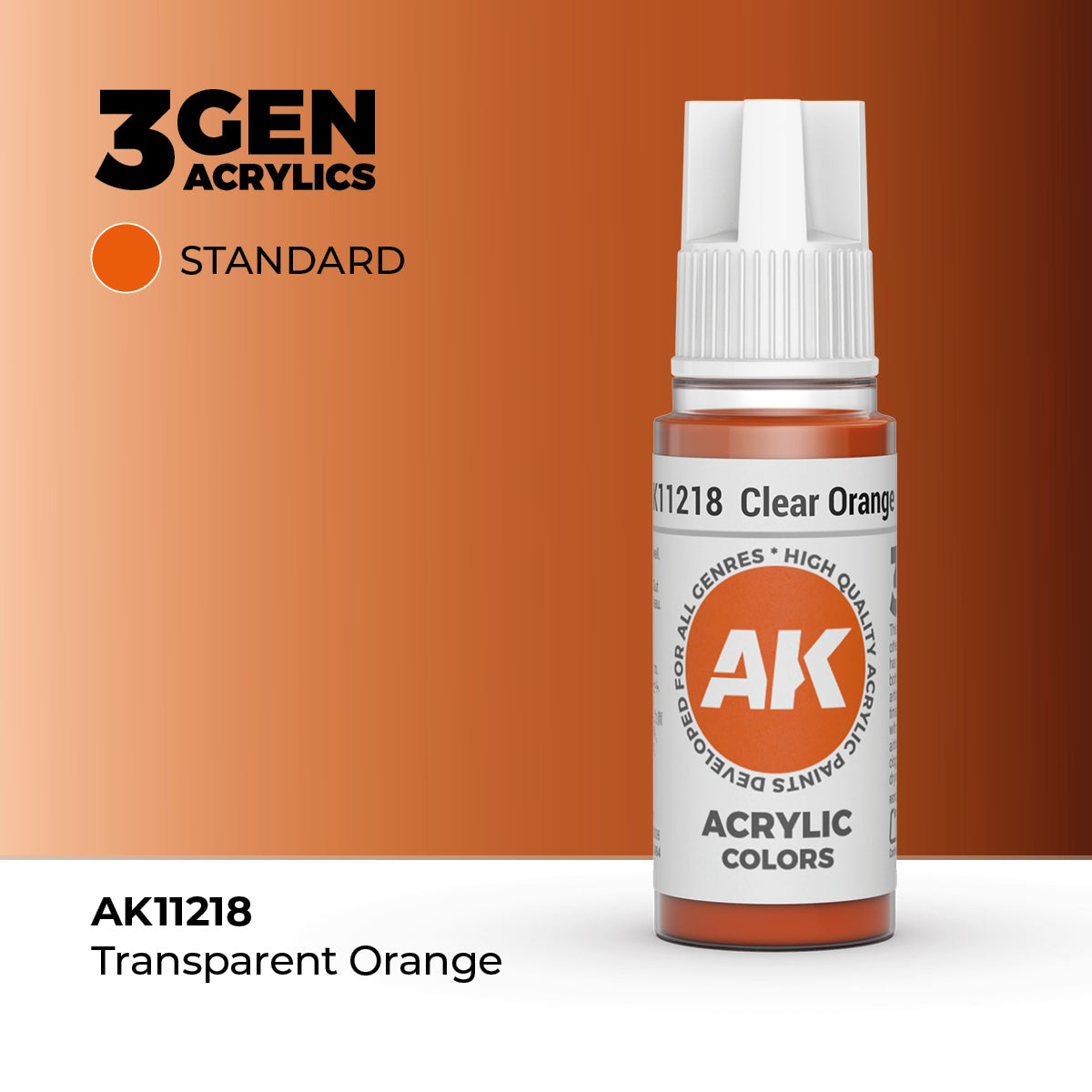 AK 3Gen Acrylics - Clear Orange: Standard