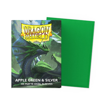 Dragon Shield - Apple Green & Silver Matte Dual Sleeves (100 Count)