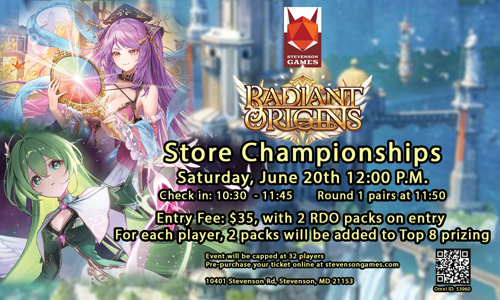 Radiant Origins Store Championship Ticket